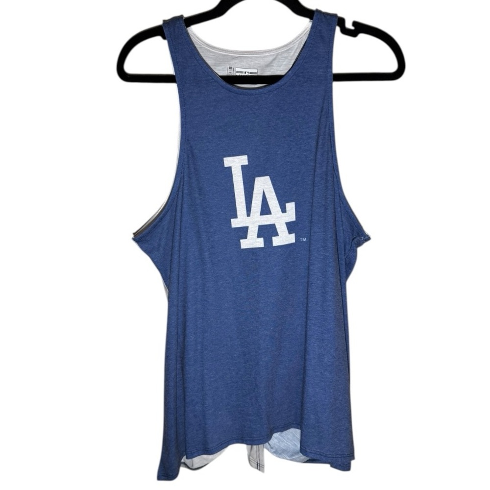 MLB Genuine Merchandise Los Angeles Dodgers Blue & Gray Open Back Tank Top XL